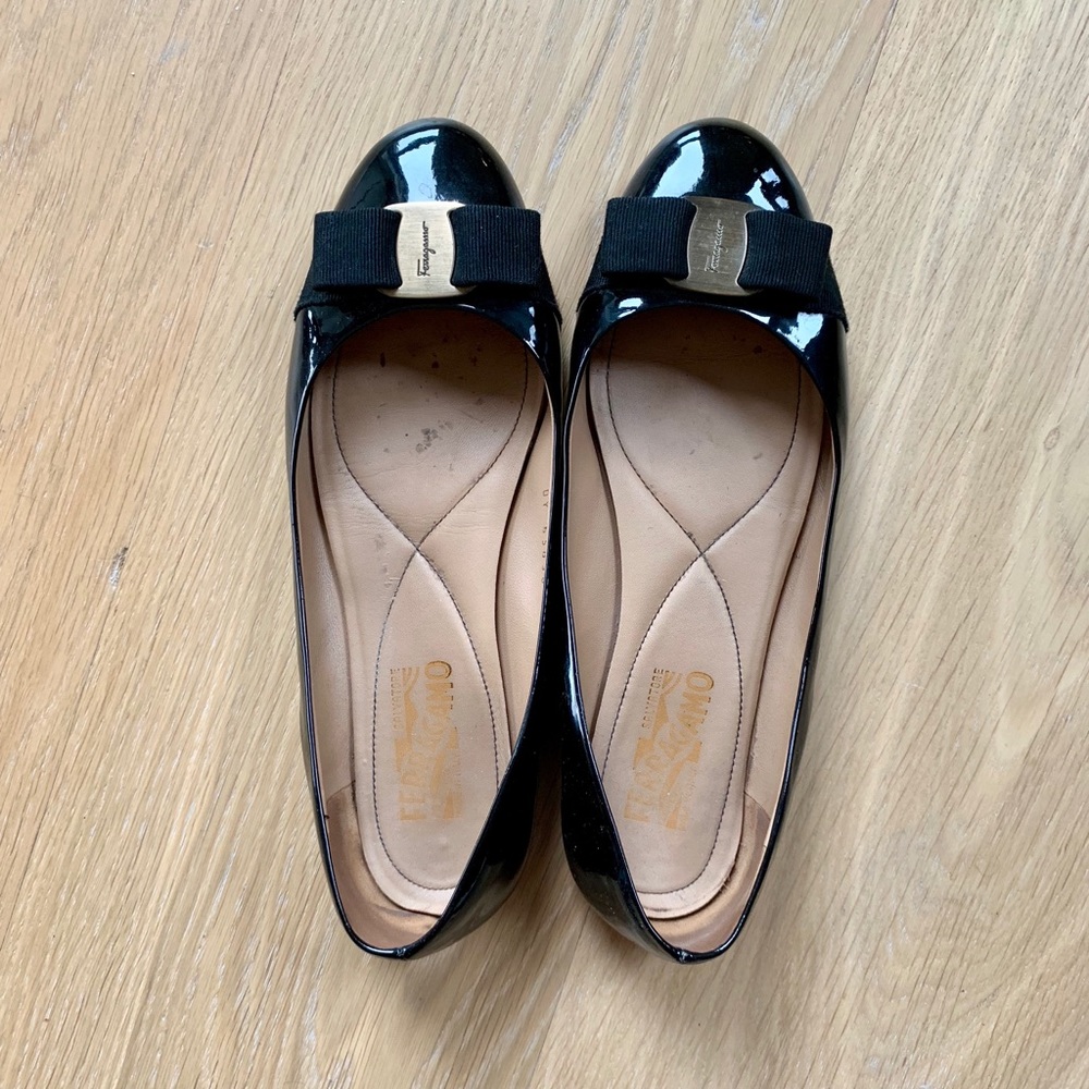 Salvatore Ferragamo patent ballet flats